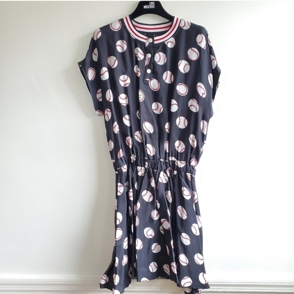 New Love Moschino Baseball Print Mini Dress NWOT Size 6 US - Picture 10 of 16
